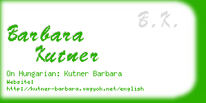 barbara kutner business card